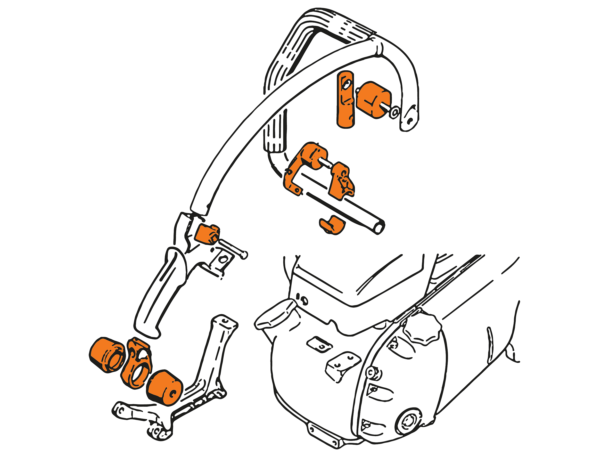 Technische Zeichnung Antivibrationssystem