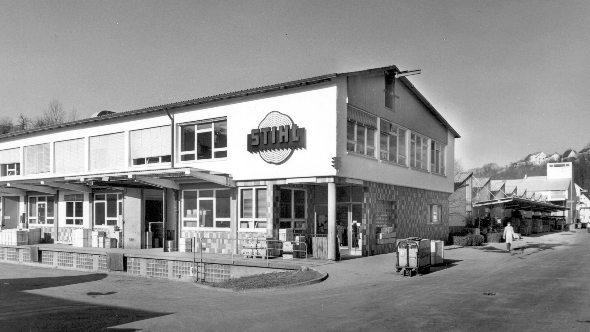 Werk 1 in Neustadt um 1960; Schwarz-Wei&szlig;-Foto.